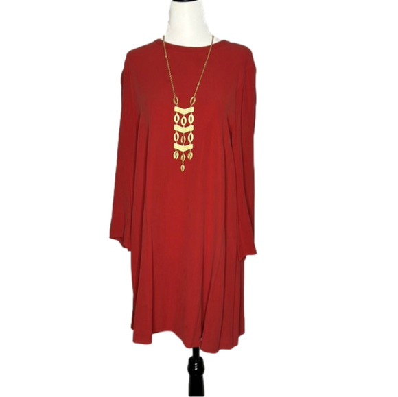Eileen Fisher Petite Red Tunic A-Line Dress - Picture 1 of 9